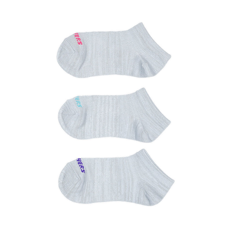 Skechers 3pk Girls Non Terry Low Cut Girls - Grey Multicolor