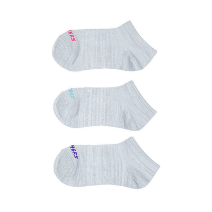 Skechers 3pk Girls Non Terry Low Cut Girls - Grey Multicolor