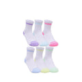 Skechers 6PK 1/2 Terry Crew Girls Socks - White / Purple