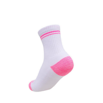 Skechers 6PK 1/2 Terry Crew Girls Socks - White / Purple