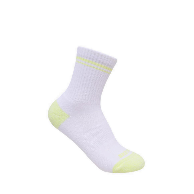 Skechers 6PK 1/2 Terry Crew Girls Socks - White / Purple