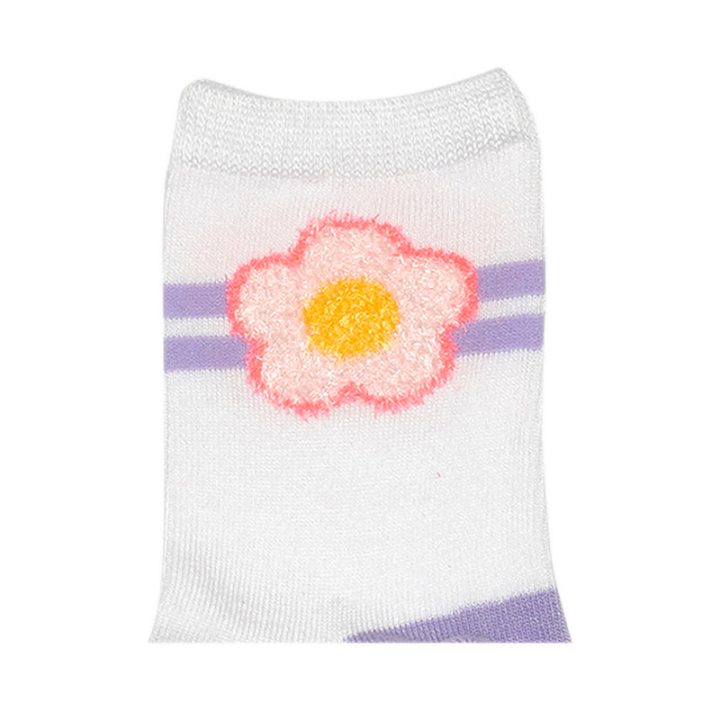 Skechers 3Pk Girls Non Terry Crew Socks - Purple