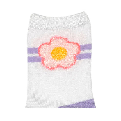 Skechers 3Pk Girls Non Terry Crew Socks - Purple