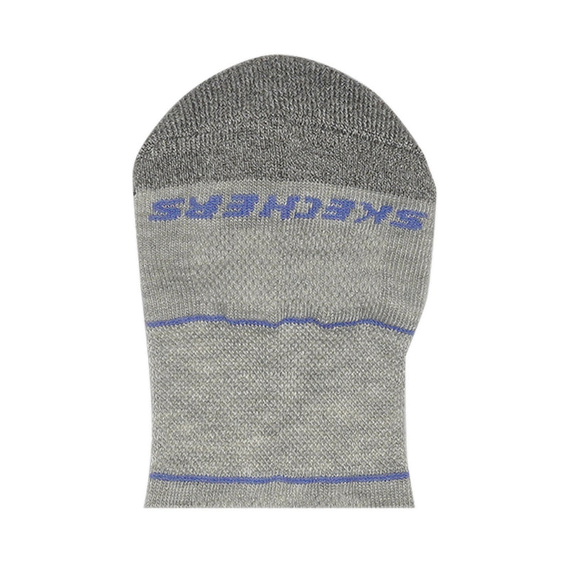 Skechers 3Pk Womens Extended Terry Low Cut Socks - Grey / Black