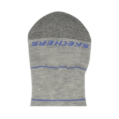 Skechers 3Pk Womens Extended Terry Low Cut Socks - Grey / Black