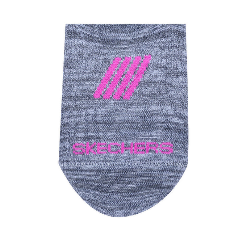 SKECHERS 3PK NO SHOW B095 Women's Socks - BLACK MIXED