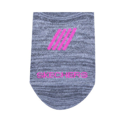 SKECHERS 3PK NO SHOW B095 Women's Socks - BLACK MIXED