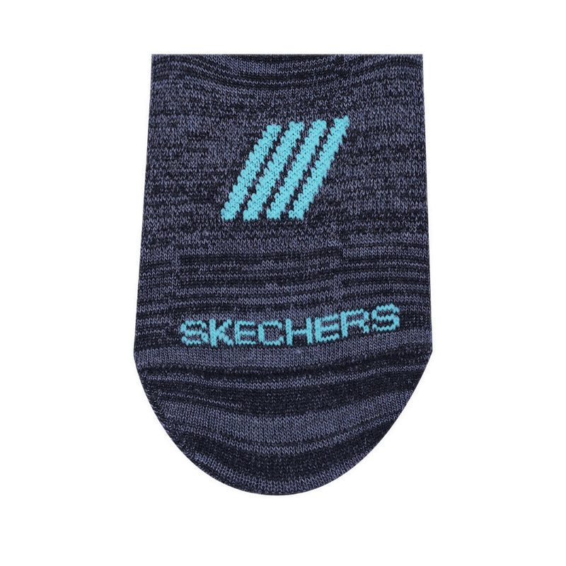 SKECHERS 3PK NO SHOW B095 Women's Socks - BLACK MIXED