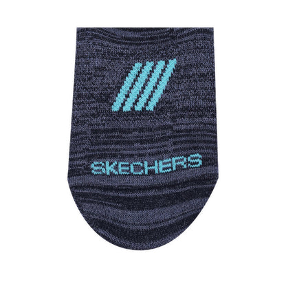 SKECHERS 3PK NO SHOW B095 Women's Socks - BLACK MIXED