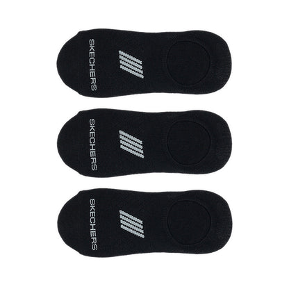 Skechers 3pk Womens Non Terry No Show Women - Black