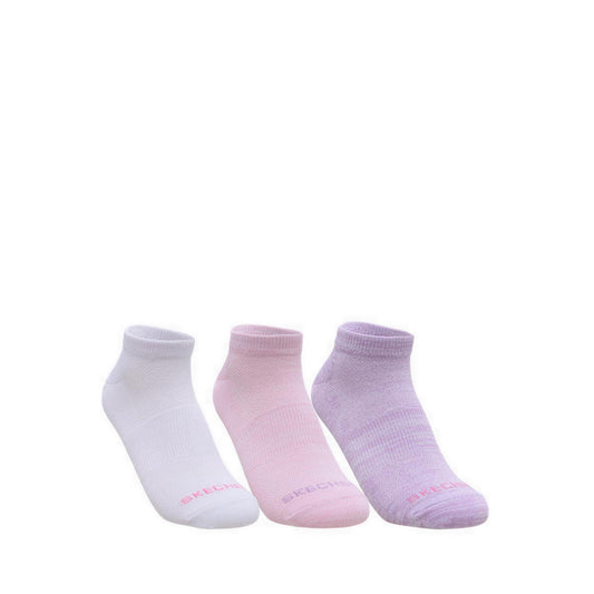 Skechers 3Pk Women Non Terry Low Cut Women - White Purple