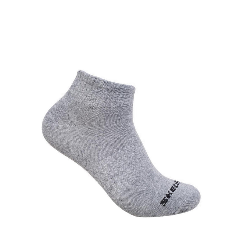 Skechers 3Pk Women Non Terry Qtr Crew - Arch Support - White / Black