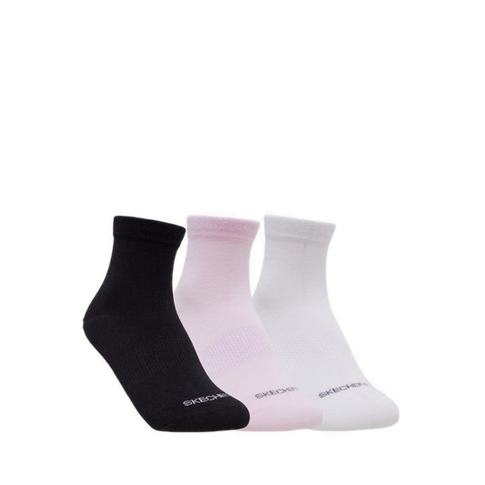 Skechers 3Pk Non Terry Anklet Women - White Pink