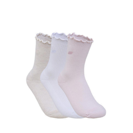 Skechers 3Pk Womens 1/2 Terry Anklet Socks - Light Pastel Pink
