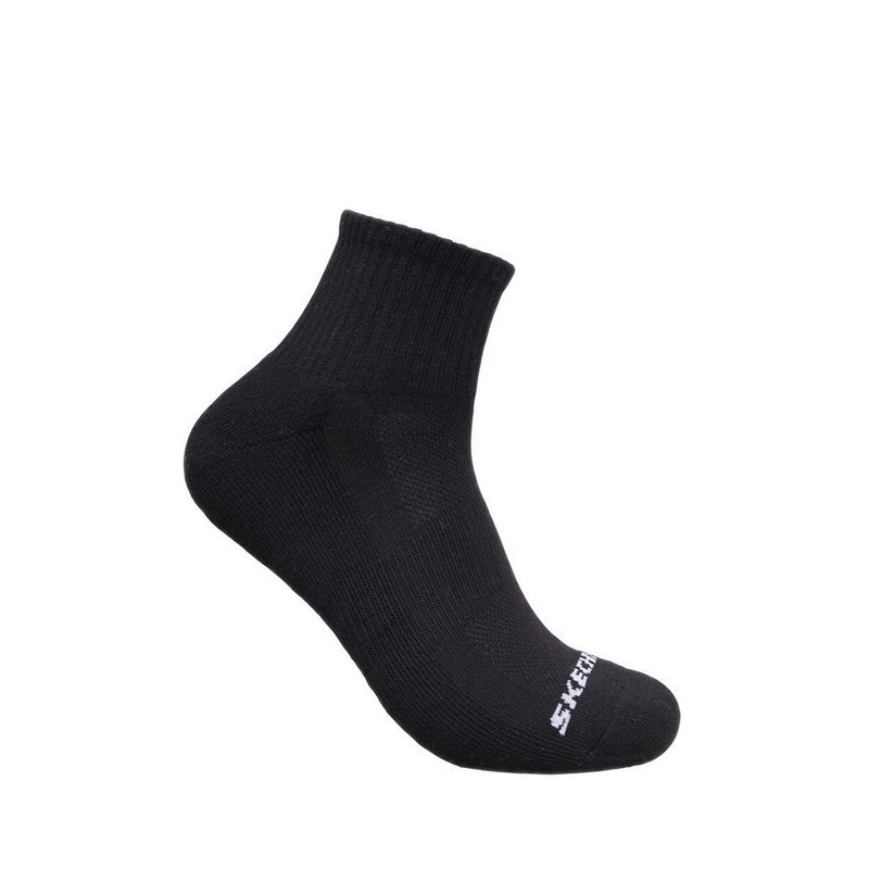 Skechers 3PK 1/2 Terry Qtr Crew Men Socks - Black