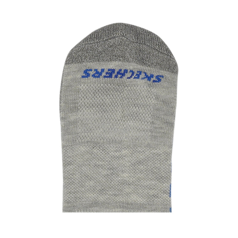 Skechers 3Pk Mens Extended Terry Low Cut W/ Double Heel Tab Socks - Grey / Black