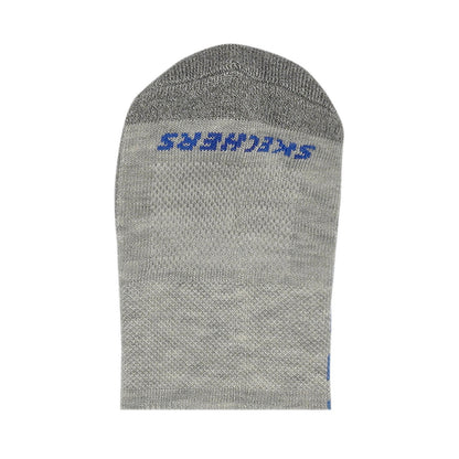Skechers 3Pk Mens Extended Terry Low Cut W/ Double Heel Tab Socks - Grey / Black