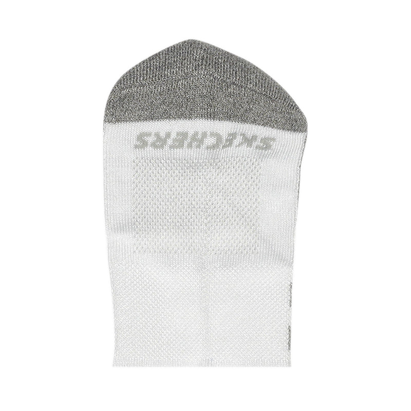 Skechers 3Pk Mens Extended Terry Low Cut W/ Double Heel Tab Socks - Grey / Black