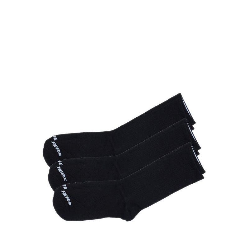 SKECHERS 3PK NON TERRY CREW UNISEX - BLACK