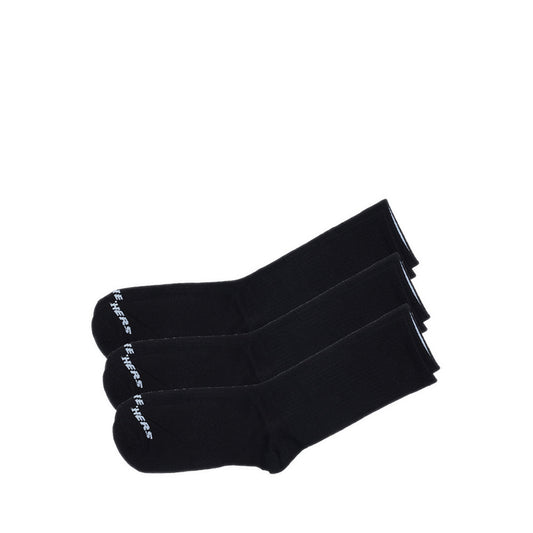 SKECHERS 3PK NON TERRY CREW UNISEX - BLACK