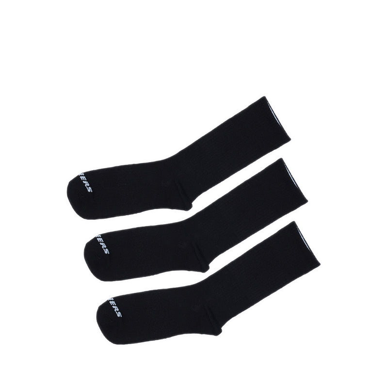 SKECHERS 3PK NON TERRY CREW UNISEX - BLACK