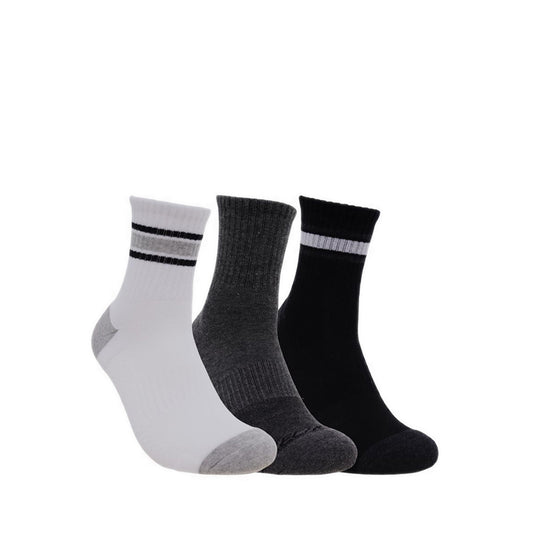 Skechers 3Pk 1/2 Terry Hi Qtr Crew Men - White Black