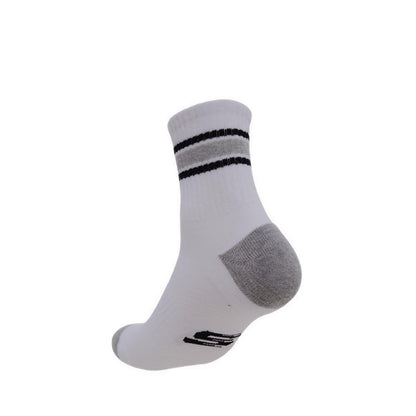 Skechers 3Pk 1/2 Terry Hi Qtr Crew Men - White Black