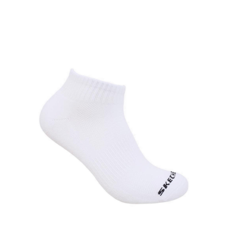 Skechers 3Pk Unisex 1/2 Terry Qtr Crew Socks - White / Black