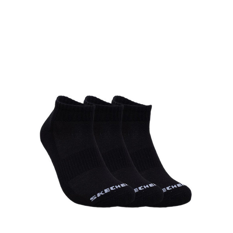 Skechers 3Pk Unisex 1/2 Terry Qtr Crew Socks - Black