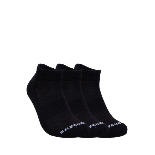 Skechers 3Pk Unisex 1/2 Terry Qtr Crew Socks - Black