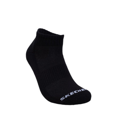 Skechers 3Pk Unisex 1/2 Terry Qtr Crew Socks - Black