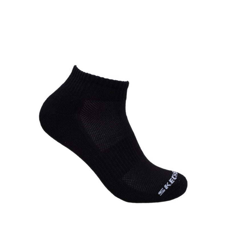 Skechers 3Pk Unisex 1/2 Terry Qtr Crew Socks - Black