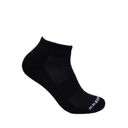 Skechers 3Pk Unisex 1/2 Terry Qtr Crew Socks - Black