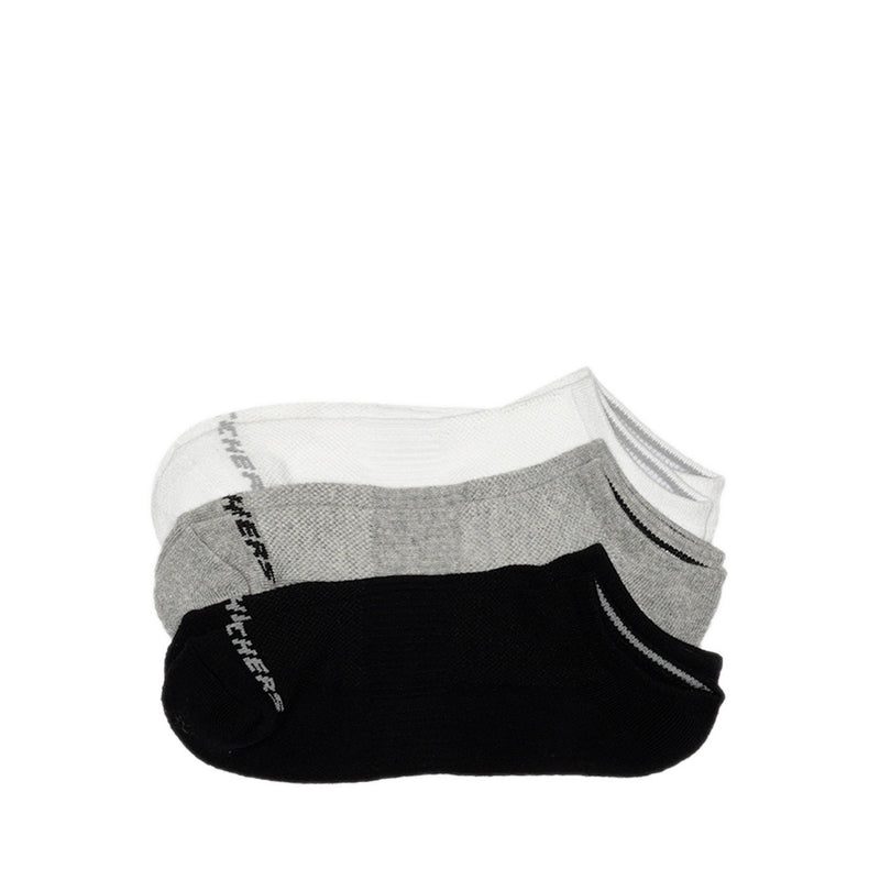 Skechers 3Pk Unisex 1/2 Terry No Show Socks - White