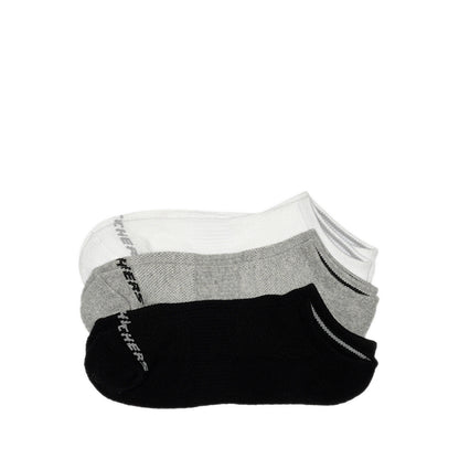 Skechers 3Pk Unisex 1/2 Terry No Show Socks - White
