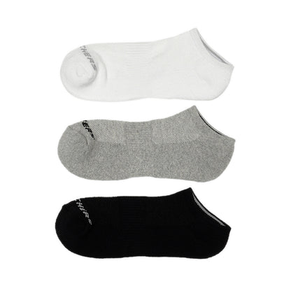 Skechers 3Pk Unisex 1/2 Terry No Show Socks - White