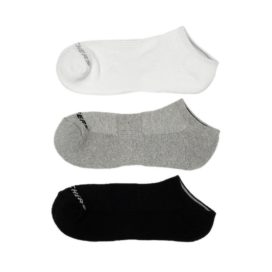Skechers 3Pk Unisex 1/2 Terry No Show Socks - White