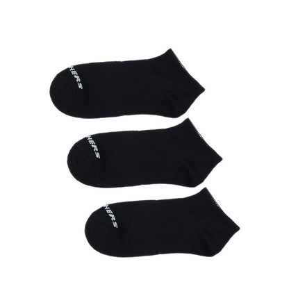 SKECHERS 3PK NON TERRY QUARTER CREW UNISEX - BLACK