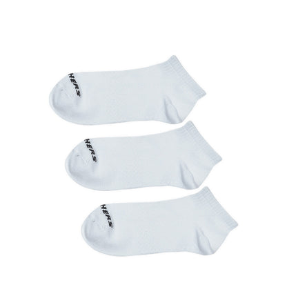 SKECHERS 3PK NON TERRY QUARTER CREW UNISEX - WHITE