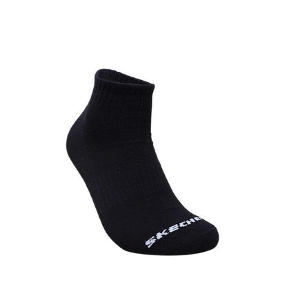 Skechers 3Pk Unisex Non Terry Qtr Crew - Arch Support - Black