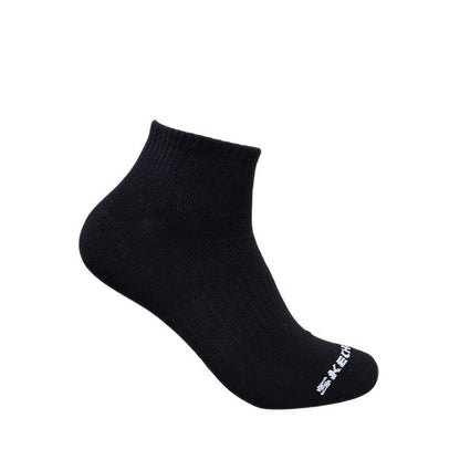 Skechers 3Pk Unisex Non Terry Qtr Crew - Arch Support - Black