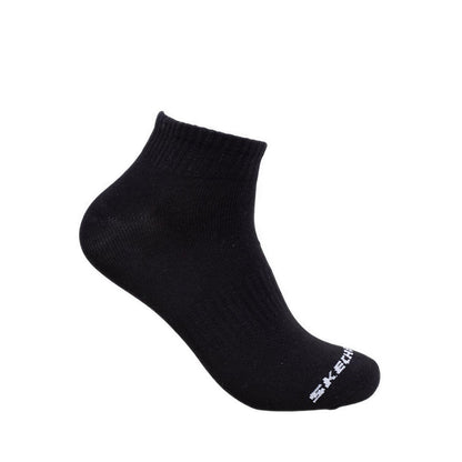 Skechers 3Pk Unisex Non Terry Qtr Crew - Arch Support Socks - White / Black