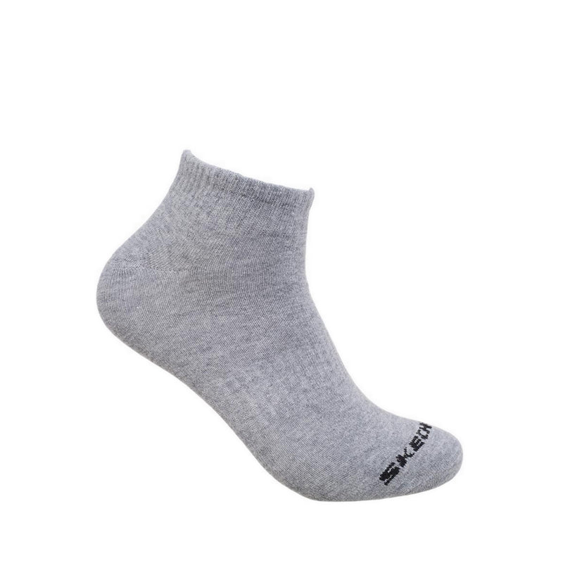 Skechers 3Pk Unisex Non Terry Qtr Crew - Arch Support Socks - White / Black