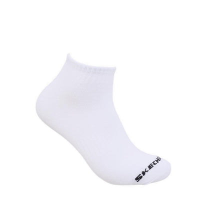 Skechers 3Pk Unisex Non Terry Qtr Crew - Arch Support Socks - White / Black