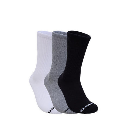 Skechers 3Pk Unisex Non Terry Crew - Arch Support Socks - White / Black
