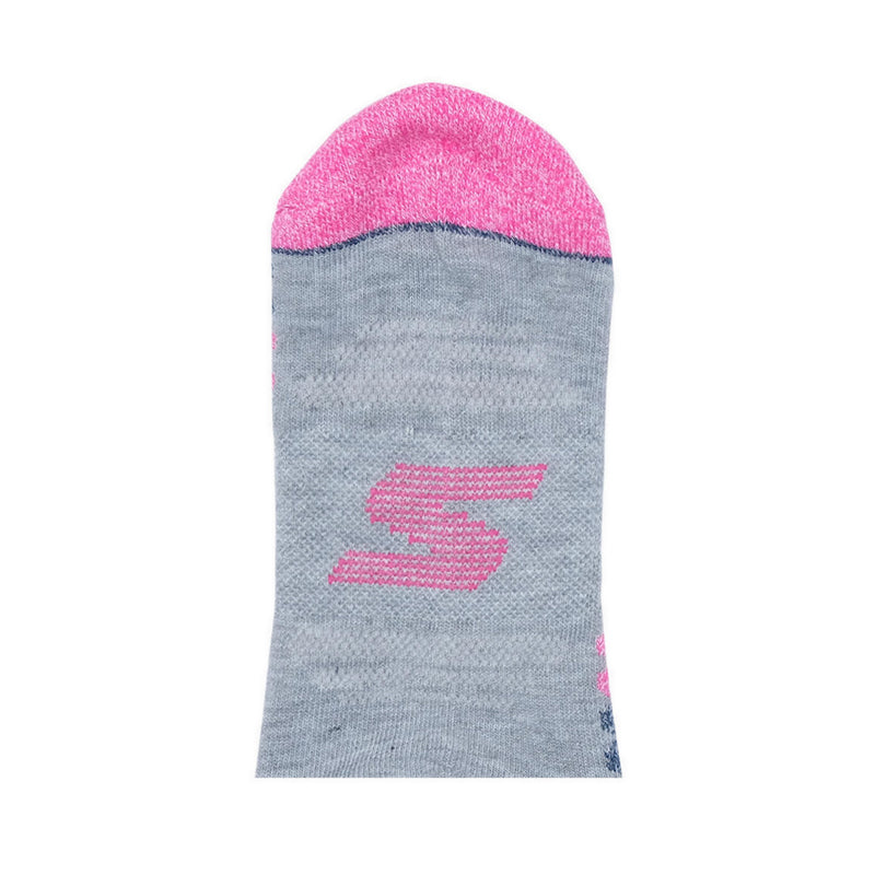 SKECHERS WOMEN 3PK 1/2 TERRY LOW CUT SOCKS - GREY PINK