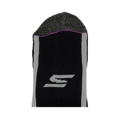 Skechers 3Pk Womens Extended Terry Low Cut Socks - Black