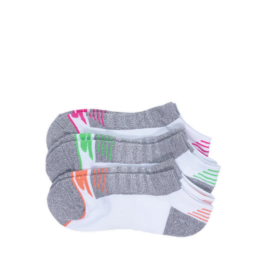 SKECHERS 3PK TOE/HEEL TERRY LOW CUT SOCKS WOMEN - WHITE PINK