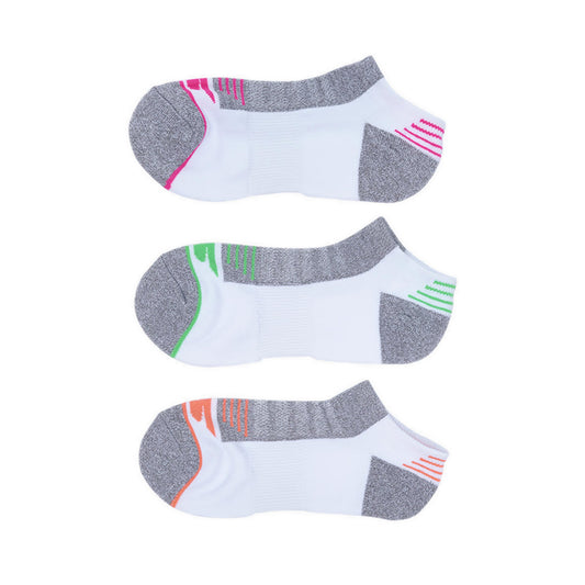 SKECHERS 3PK TOE/HEEL TERRY LOW CUT SOCKS WOMEN - WHITE PINK