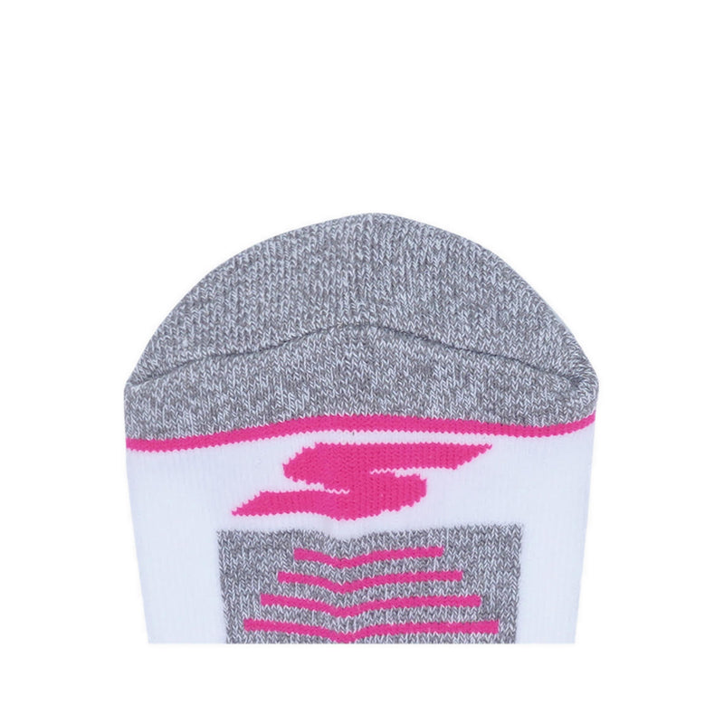 SKECHERS 3PK TOE/HEEL TERRY LOW CUT SOCKS WOMEN - WHITE PINK